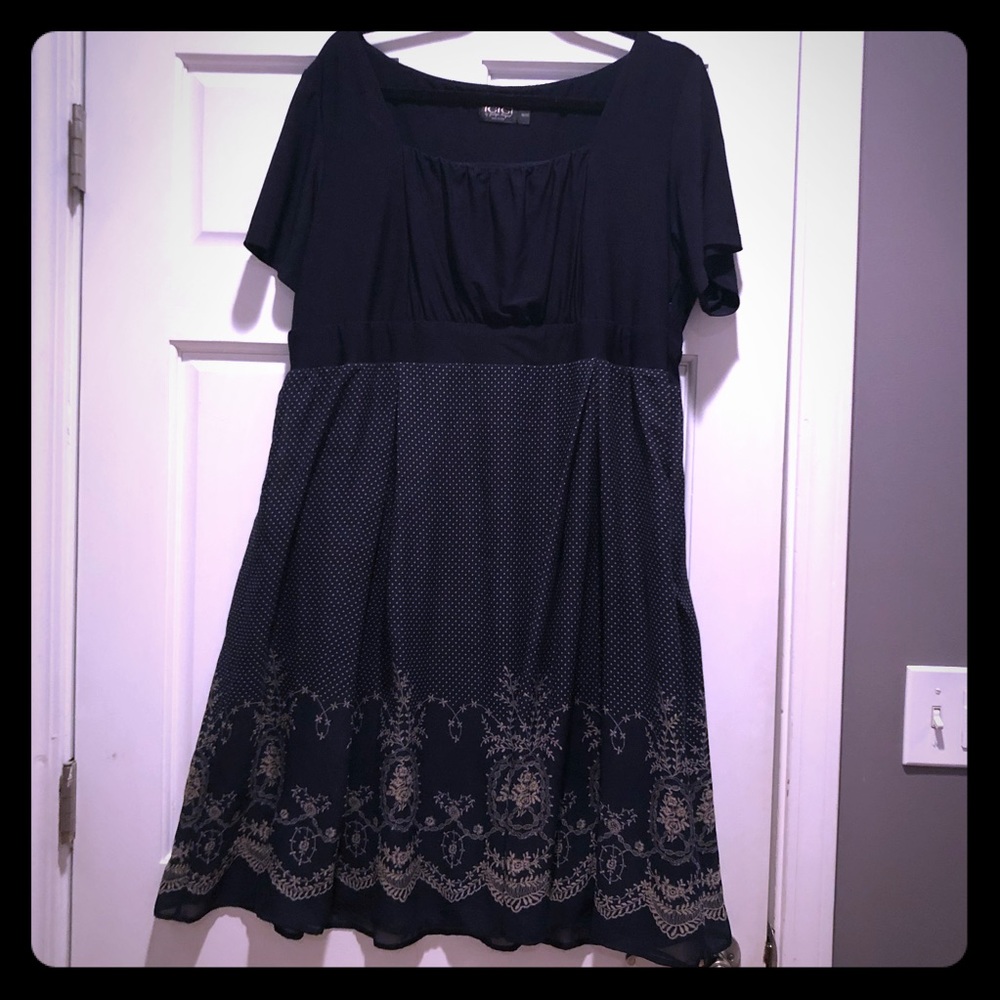 Igigi Navy/Gold Polka Dot Fit & Flare 14/16